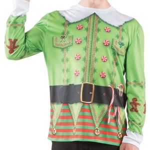 Elf Ugly Christmas Holiday Green Sweater Shirt